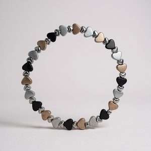 Elasticated Tri Coloured Heart Bracelet