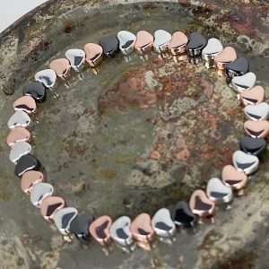 three colours heart stretchy bracelet by gracee jewellery