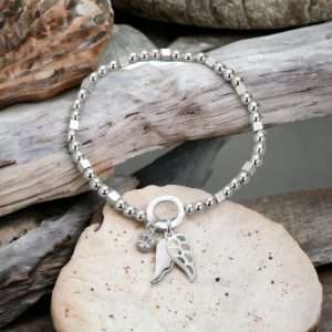 SILVER DOUBLE ANGEL WINGS BRACELET