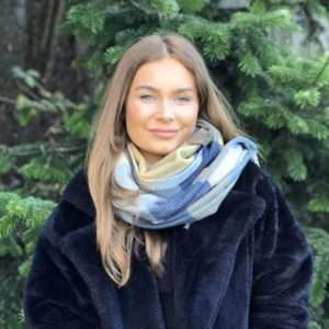 Unisex Squares Cashmere Blend Scarf