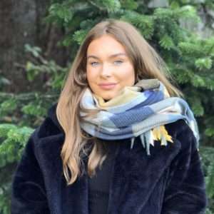 Unisex Squares Cashmere Blend Scarf