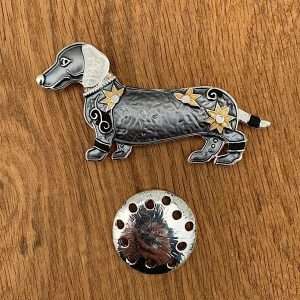 sausage dog brooch