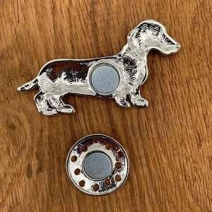 reverse of sausage dog brooch