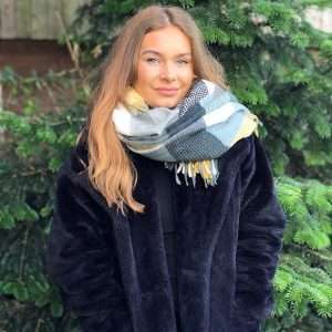 Cashmere blend squares scarf