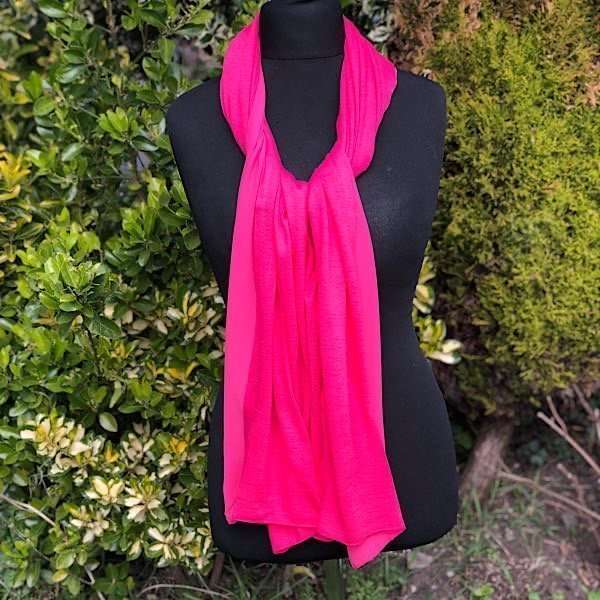 Hot Pink Chiffon Edge Poncho