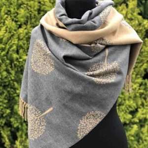Tree of life cashmere blend reversible scarf