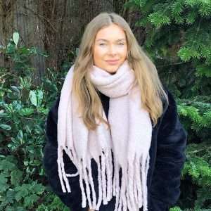 pale pink plain big scarf