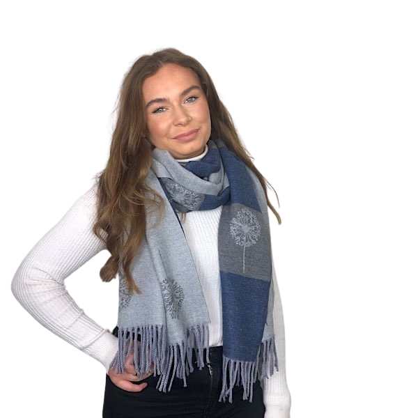 grey dandelion reversible scarf