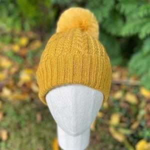 Mustard Cable Cashmere Blend Hat