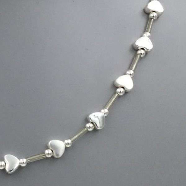 silver heart short necklace