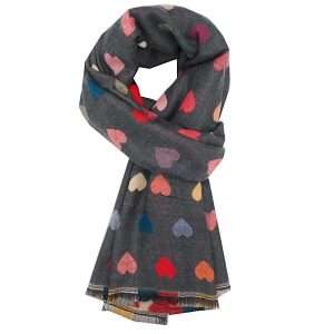 Pure Grey Heart Scarf
