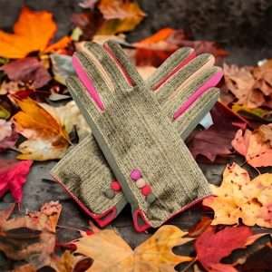 green gloves on leaf background