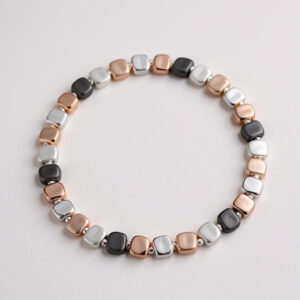 Flattened Cubes Three Colours Stretchy Bracelet.