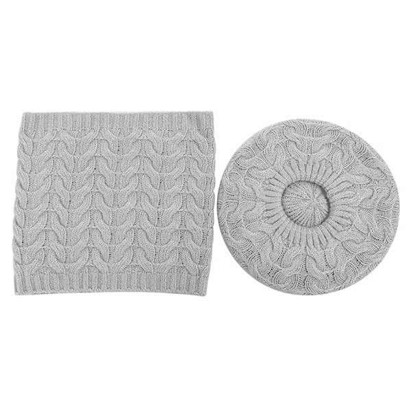 Grey luxury beret and snood set