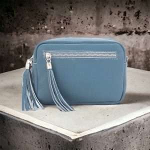 Denim blue bag tassels