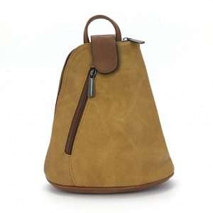 mustard triangular mini backpack