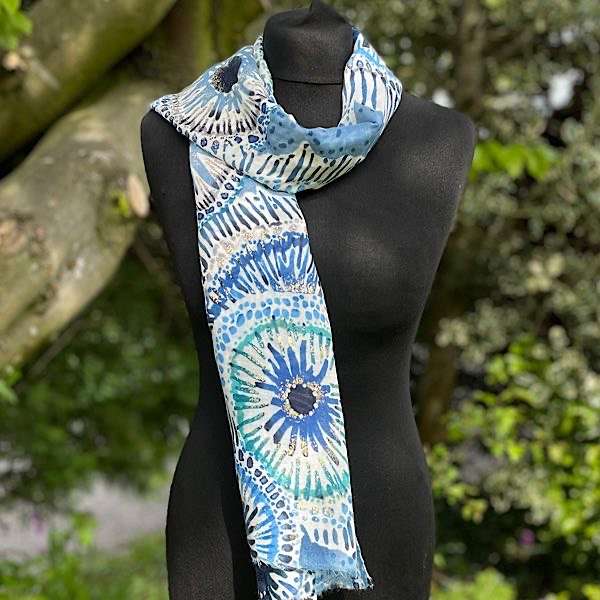 blue cornflower scarf