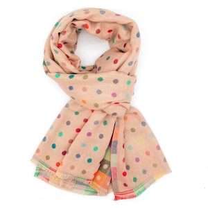 cream spot reversible womens scarf