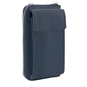 navy moda pelle leather phone purse holder