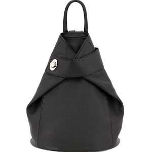black leather womens backpack