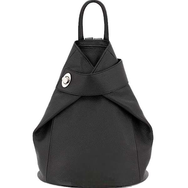 black leather womens backpack