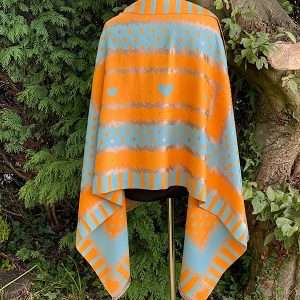 reverse back of zelly orange turquise spot and heart wrap