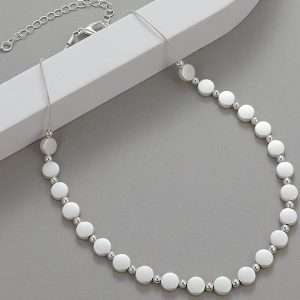 silver circles and beads necklace