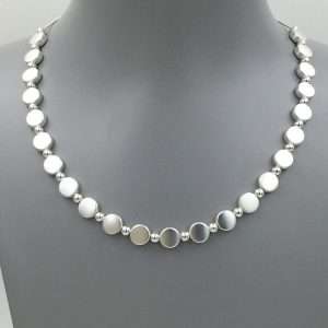 silver circles and beads necklace from gracee jewelery