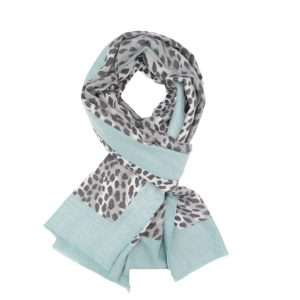 pure fashions blue leopard scarf