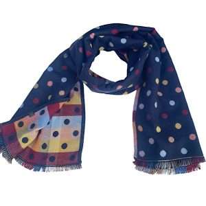 navy spots cashmere blend reversible scarf