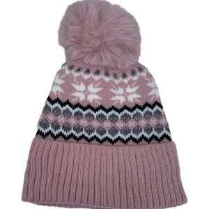 pink snowflake hat
