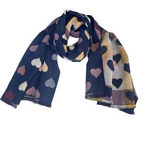 Navy Heart Scarf