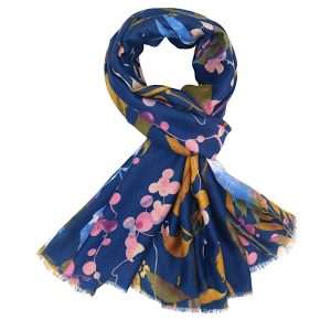 Blue scarf on white background