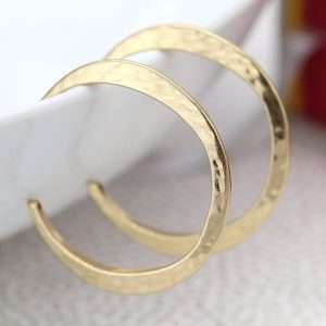 open hoop hammered earrings