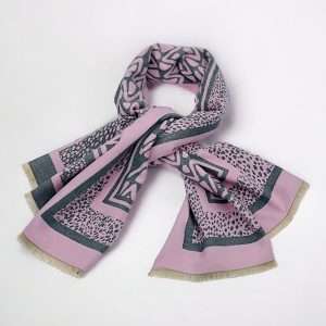 pink aztect scarf on light background