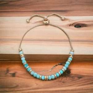 Tuquoise and gold friendship bracelet