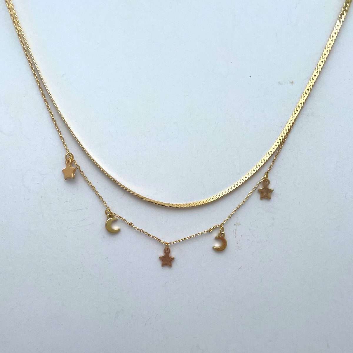 stars and moons layered necklace
