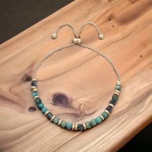green and gold plated gemstone friendship bracelet