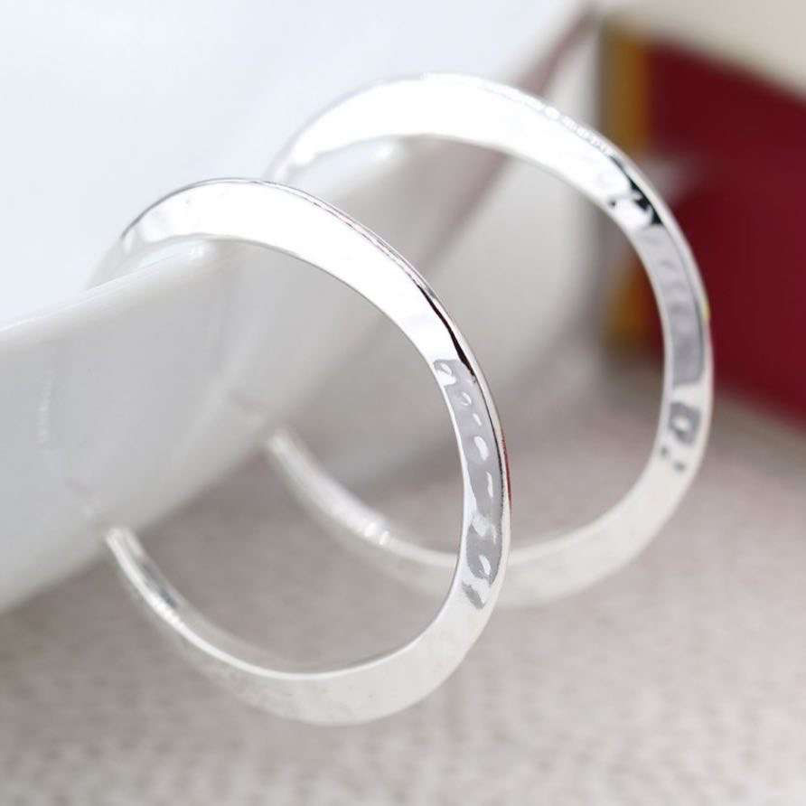 hammered silver hoop earrings