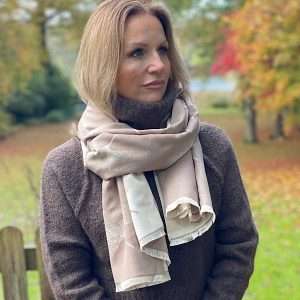 cream and beige dandelion scarf