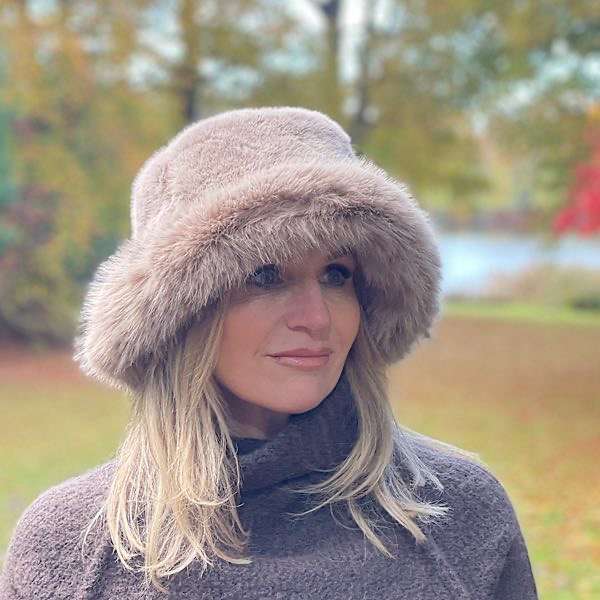 Camel or soft beige bucket hat