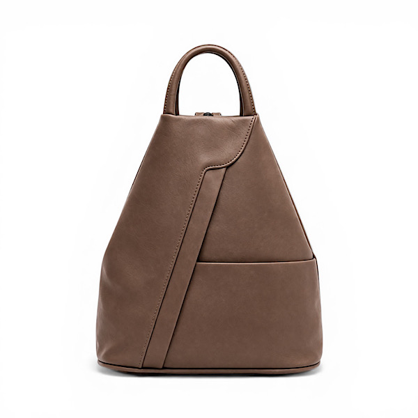 Taupe leather back pack