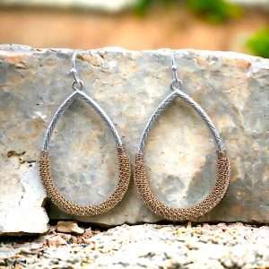unusual silver with gold textured earrings