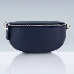 navy bum bag in full grain leather