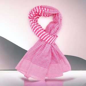 hot pink vibrant scarf with stripe pattern
