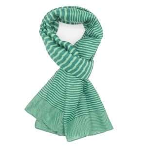 two tone green stripe scarf