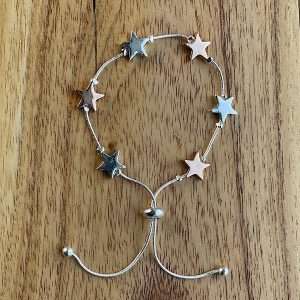 silver and rosegold starfriendship bracelet