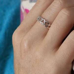 open heart sterling silver ring