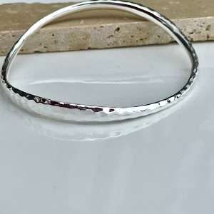 sterling silver textured bracelet