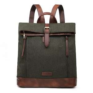 green tweed backpack